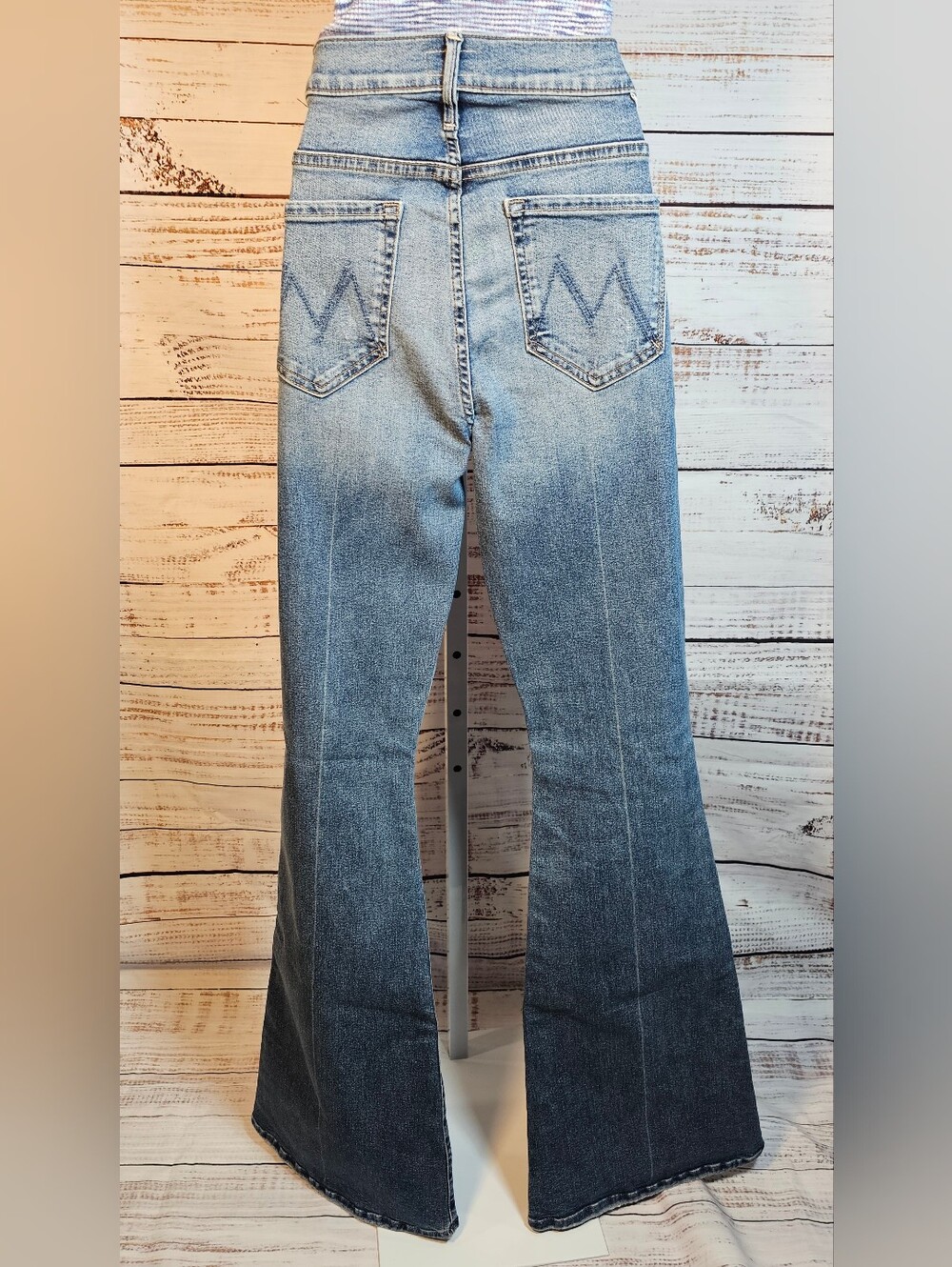 MOTHER The Super Cruiser High Rise Flare Jeans 27 Going In Circles Ombre - Picture 7 of 10